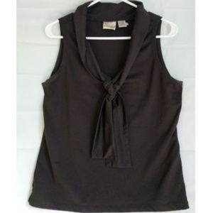 Sailor Tie Sleeveless Black Top by Newport News